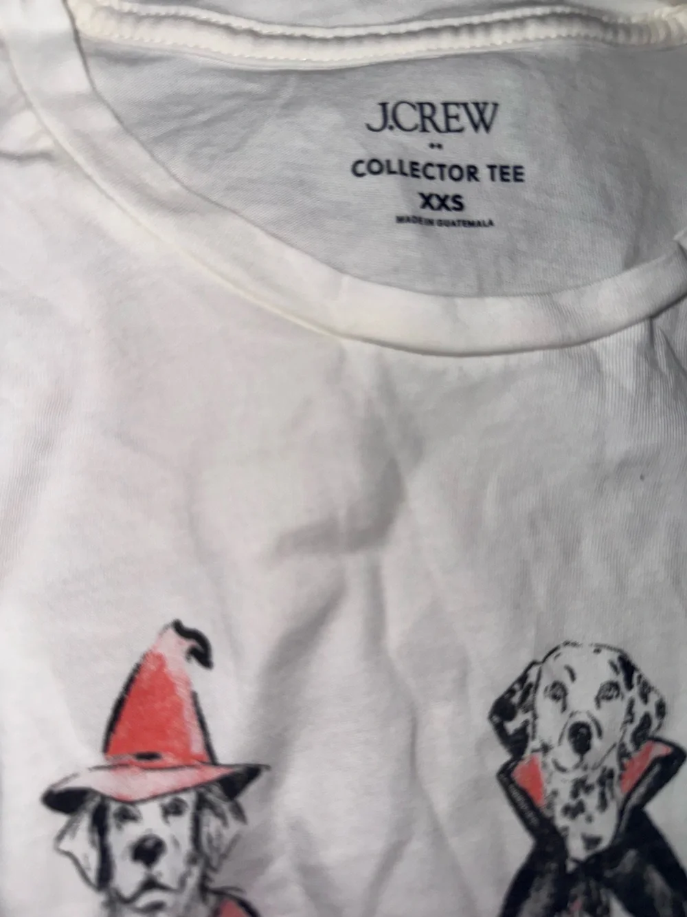 JCrew a collectors tee White Halloween Dalmatian Puppy Graphic Tee